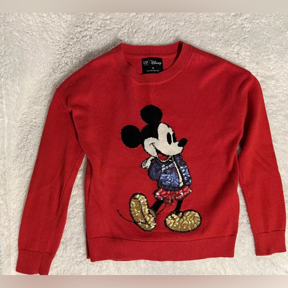 EUC - GapKids - Disney Limited Edition Big Kids Mickey Sweater - Size M